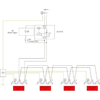 Schéma électrique du coffret Brennenstuhl BD 4M/16/AU