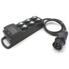 Coffret mobile noir 32 A tétra vers 6 prises PC16A NF avec disjoncteurs P+N
