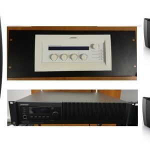 Équipement audio BOSE avec enceintes et amplificateur, proposé par Symbiose Système pour sonorisation et éclairage.