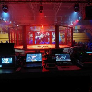 Mise en lumière et sonorisation de la compétition de MMA à Coignières, le 26 novembre 2022.