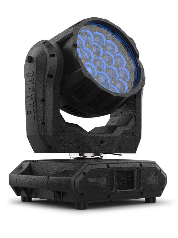Projeteur de scène moderne avec éclairage LED, conçu pour des installations de son et lumière.