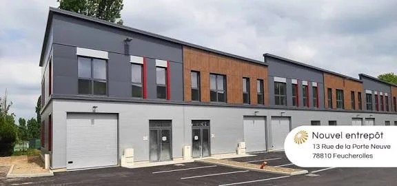 Nouveau bâtiment de Symbiose Organisation à Feucherolles, dédié à l'installation et location de matériel de sono et éclairage.