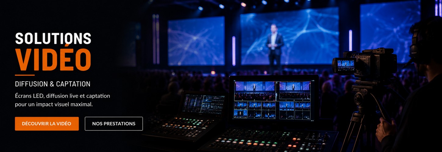 video Écrans LED et matériel audiovisuel pour diffusion et captation d'événements, offrant un impact visuel maximal.